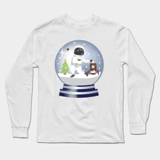 Winter Space Snow Globe Long Sleeve T-Shirt